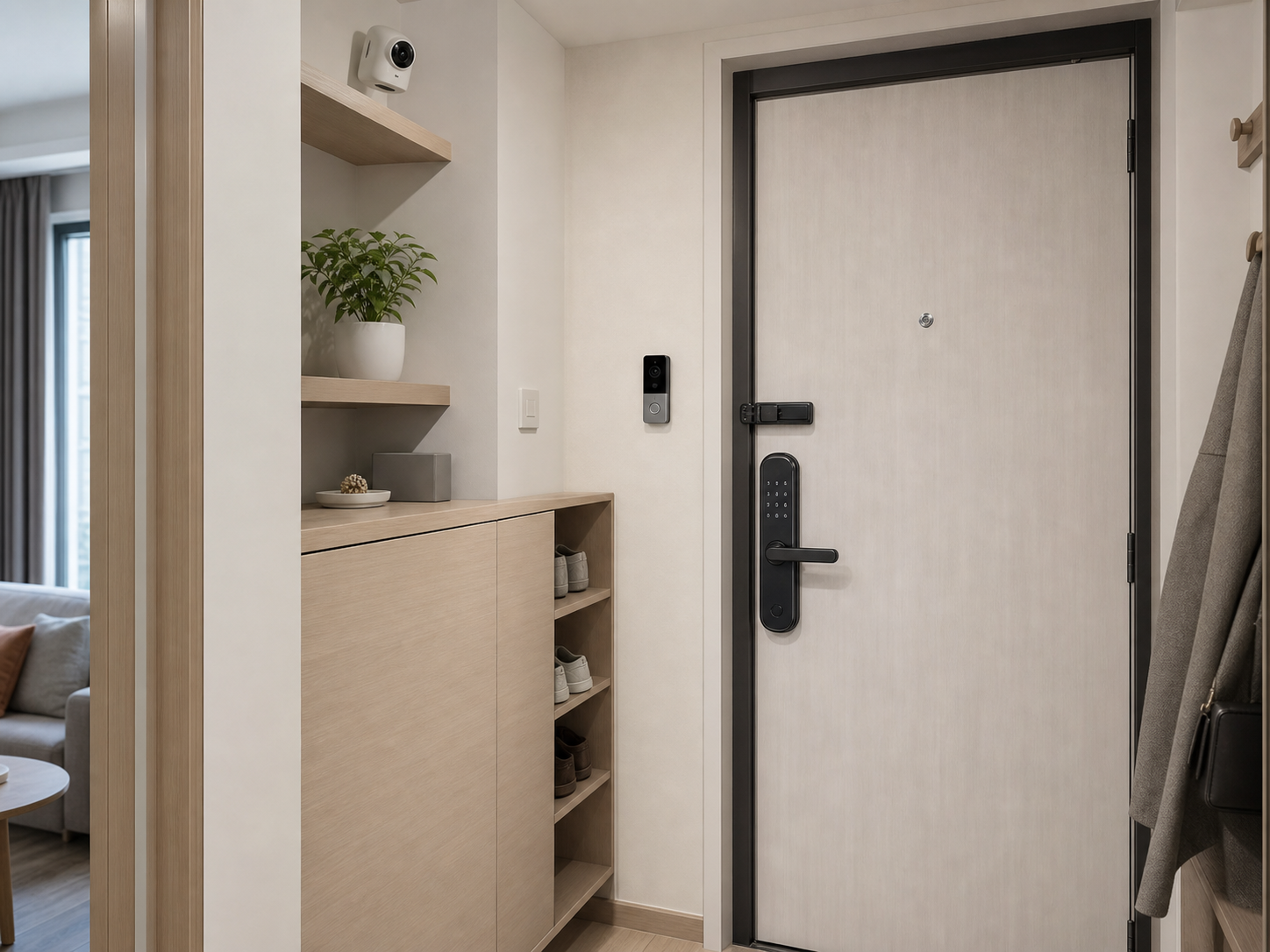 小户型入户安全配置指南｜门锁、门铃与室内摄像设备的联动思路